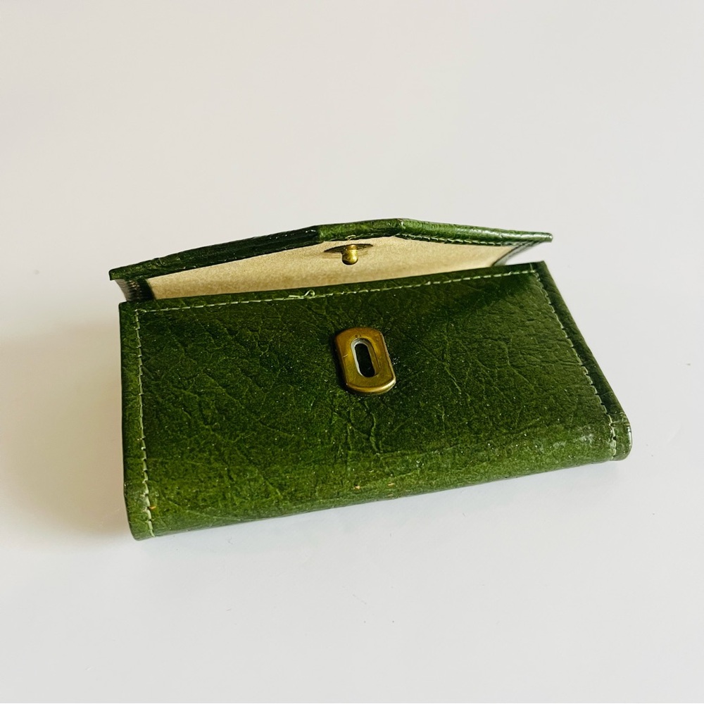 Vintage Leather Wallet + Princess Gardner Key Case Brown Green - Picture 14 of 15